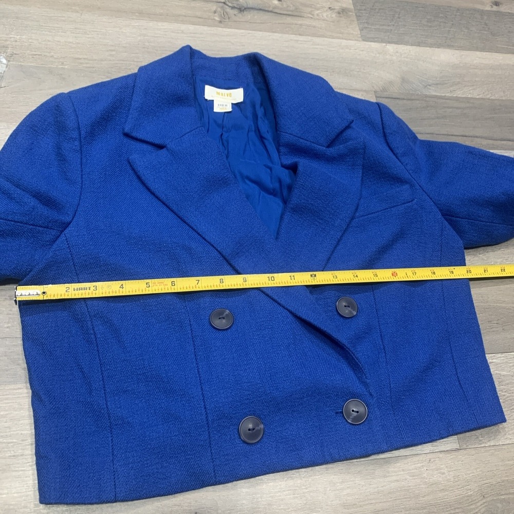 Anthropologie Womens Mare Mare Crop Double Breasted Royal Blue- Size MP (PETITE) - Picture 6 of 10